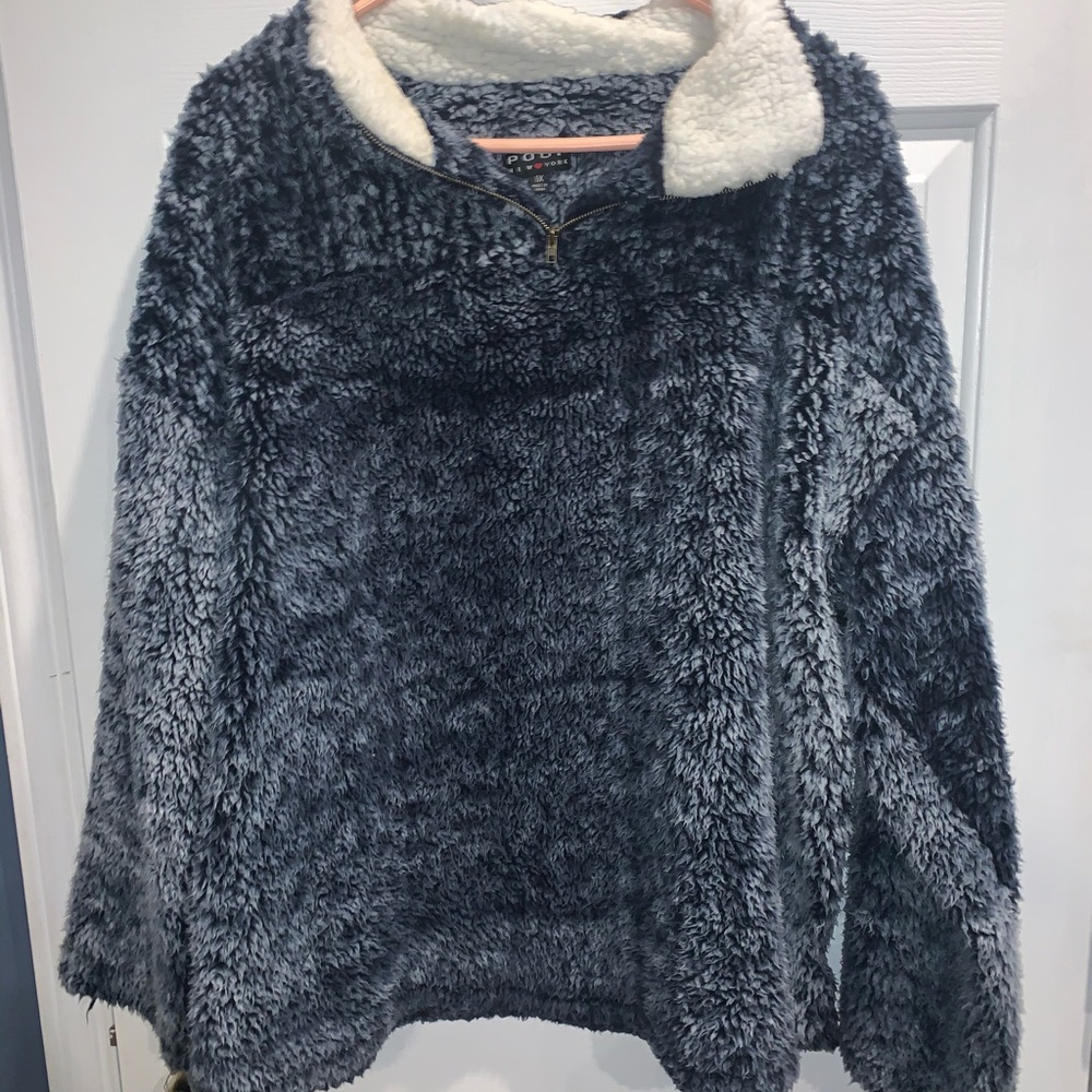 Blue Sherpa Sweater